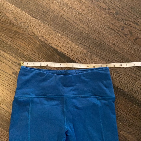 Oiselle Crop Blue Leggings Small S EUC - Picture 2 of 8